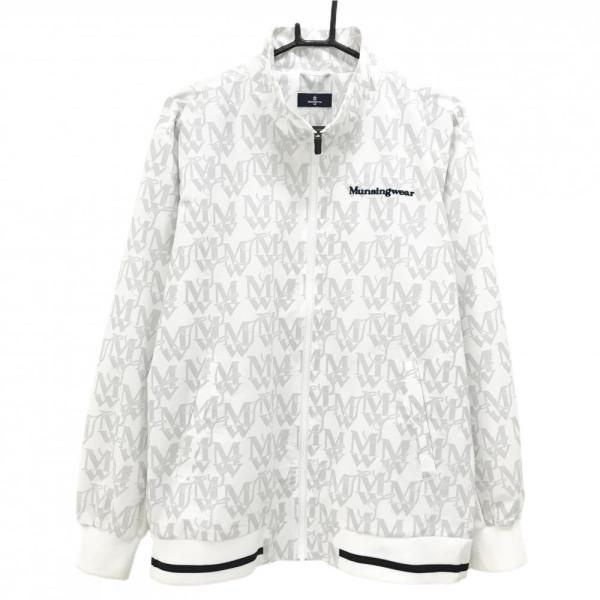 Munsingwear ナイロンジャケット LL メンズ 裏地メッシュ ゴルフ Munsingwear（マンシングウェア） ジャケットブルゾン 白×グレー ロゴ