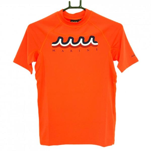 【新品】ムータマリン Tシャツ オレンジ ロゴプリント ストレッチ レディース XS ゴルフウェア muta muta MARINE（ムータマリン） 【新品】ムータマリン Tシャツ オレンジ