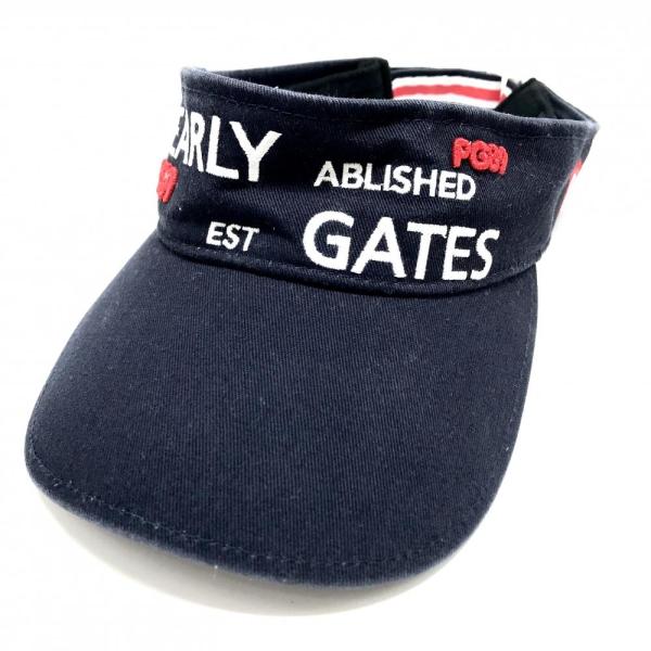 PEARLY GATES（パーリーゲイツ） サンバイザー ネイビー×白 ロゴ