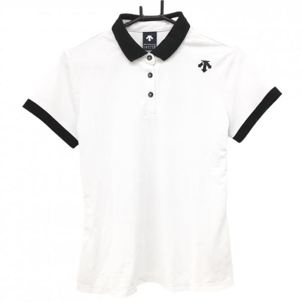 DESCENTE GOLF 【新品】デサントゴルフ 半袖ポロシャツ 白×黒 後ろロゴ
