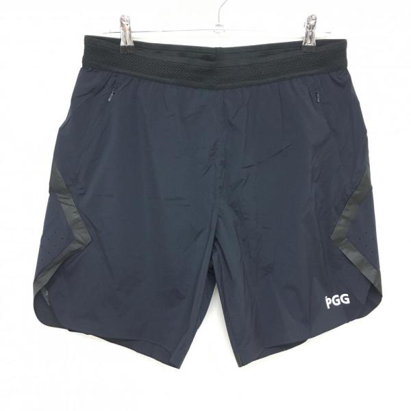 美品　現行モデル　パーリーゲイツ　PGG ハーフパンツ　短パン　濃紺　黒　5 L PGG 【超美品】PGGパーリーゲイツ ハーフパンツ ネイビー×白 ロゴ
