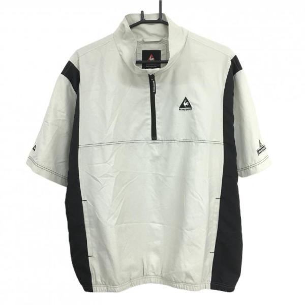 le coq sportif メンズゴルフハーフジップジャケット 黒/黄Lサイズ 