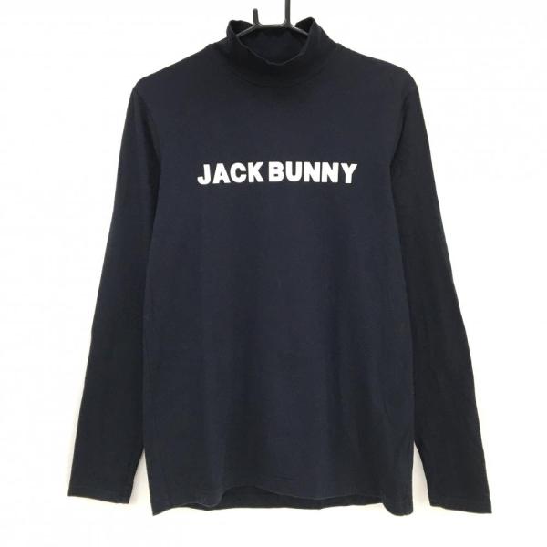 5 サイズ L ジャックバニー メンズ ハイネック インナーシャツ ゴルフウェア Jack Bunny!!（ジャックバニー） 長袖ハイネックシャツ 黒 ストレッチ