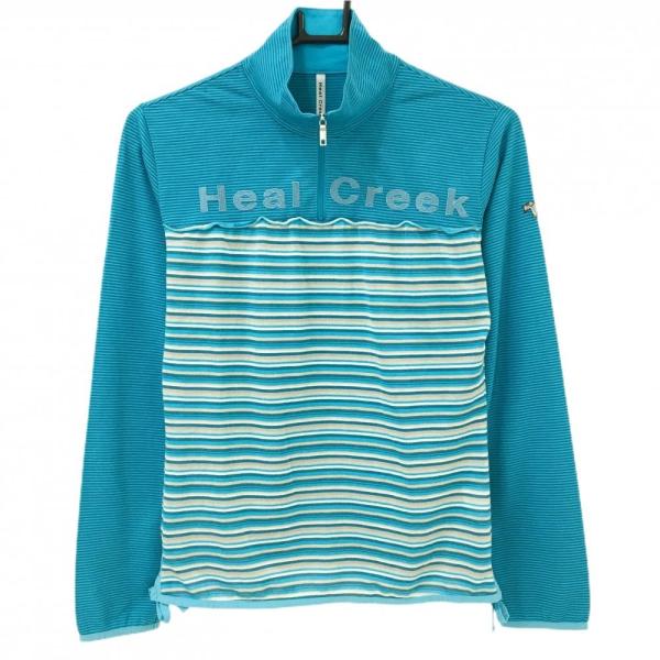 Heal Creek 青色 長袖ハイネックシャツ　L Heal Creek（ヒールクリーク） 【超美品】ヒールクリーク 長袖