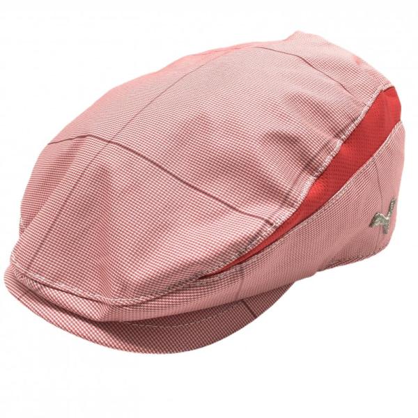 【美品】プーマ ハンチング帽 白×レッド 総柄 裏地メッシュ M(55cm-57cm)   ゴルフウェア PUMA