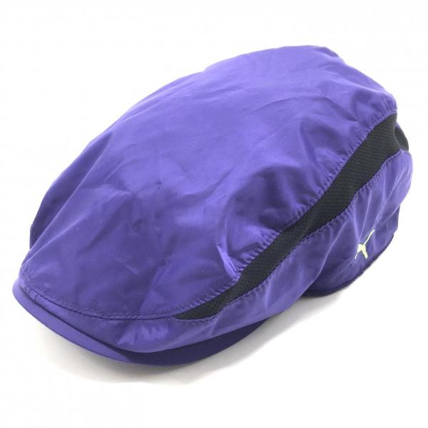 【美品】プーマ ハンチング帽 パープル×黒 裏地メッシュ  L(57cm-59cm)   ゴルフウェア PUMA