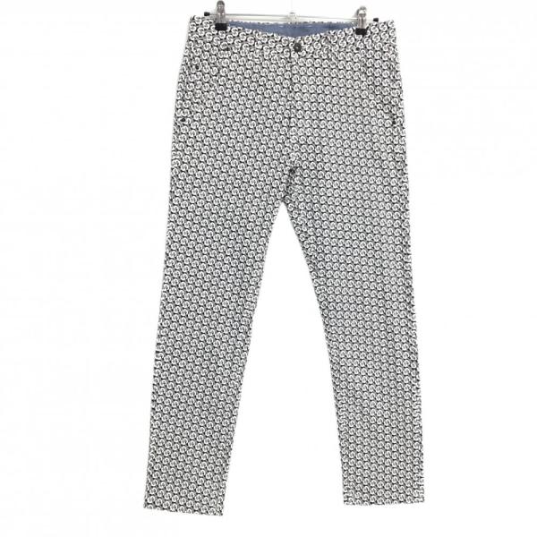 セントアンドリュース　パンツ　総柄　黒　白　M〜L相当　コットン素材 St ANDREWS 【超美品】セントアンドリュース パンツ 黒×白 総柄