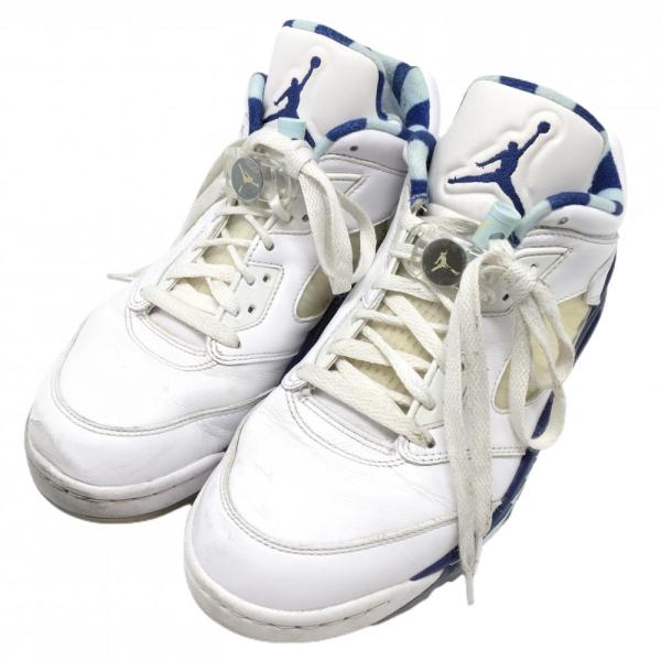 NIKE（ナイキ） ゴルフシューズ 白×ブルー CW4206-100 エアジョーダン5