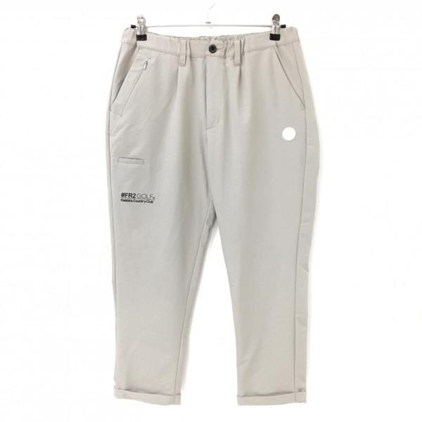 #FR2 GOLF  メンズパンツ 美品】エフアールツー パンツ グレージュ ロゴ黒 ウエストゴム