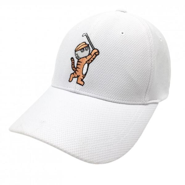 【新品】マルボン キャップ 白 タイガー刺しゅう  58㎝   ゴルフウェア MALBON Malbon Golf（マルボンゴルフ） 【新品】マルボン キャップ 白