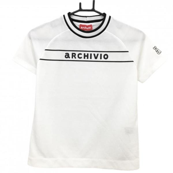 【超美品】アルチビオ Tシャツ 白 胸元ロゴ  レディース 36(S) ゴルフウェア archivio archivio（アルチビオ） 【超美品】アルチビオ Tシャツ 白 胸元ロゴ