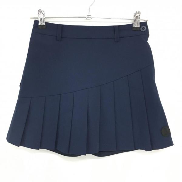 【美品】エフアールツー スカート ネイビー 後ロゴプリント 内側インナーパンツ レディース M ゴルフウェア #FR2 GOLF 美品】エフアールツー スカート ネイビー 後ロゴプリント 内側インナー