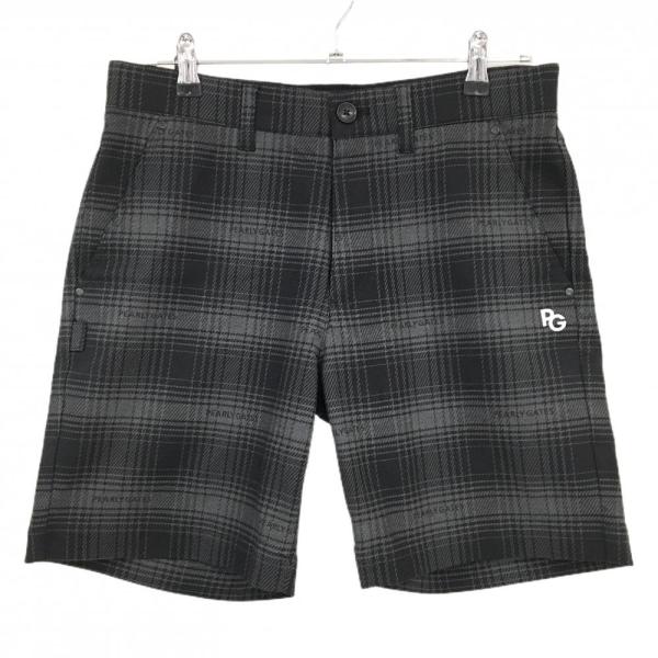【超美品】パーリーゲイツ ハーフパンツ 黒×グレー チェック ロゴ刺しゅう メンズ 4(M) ゴルフウェア PEARLY GATES PEARLY GATES（パーリーゲイツ） 【超美品】パーリーゲイツ ハーフ