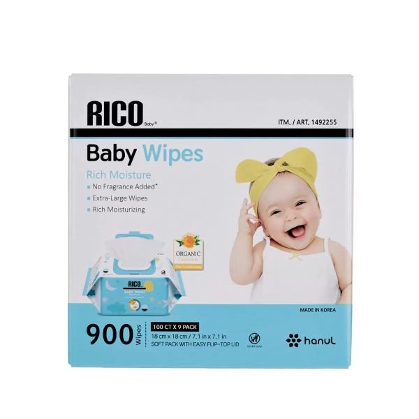 コストコ RICO Baby ベビーワイプ おしりふき コストコ 100枚×9 コストコ RICO Baby ベビーワイプ おしりふき コストコ 100枚×9
