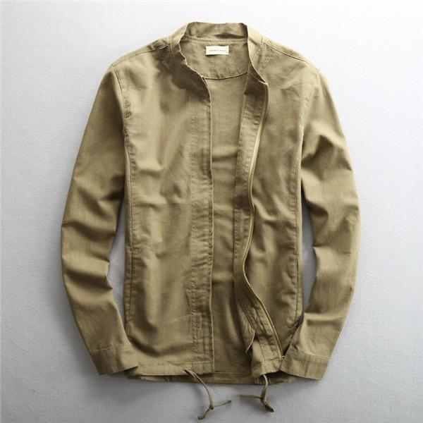 ジャケット メンズ ショート 春物 春服 綿麻 コート リネン アウター