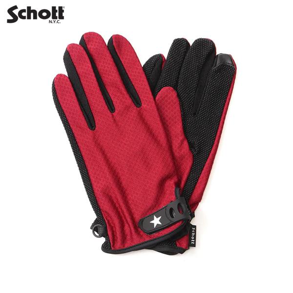 SCHOTT ショット　782-3970028（3119049） サマー グローブ 手袋 バイク用 メッシュ素材 スマホ対応 メンズ レディース