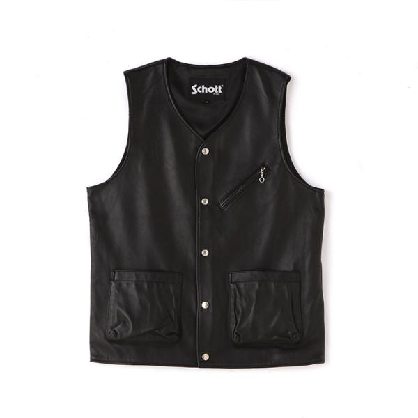 Schott (ショット) 2251003 CP22 PATCH POKET LEATHER VEST パッチ