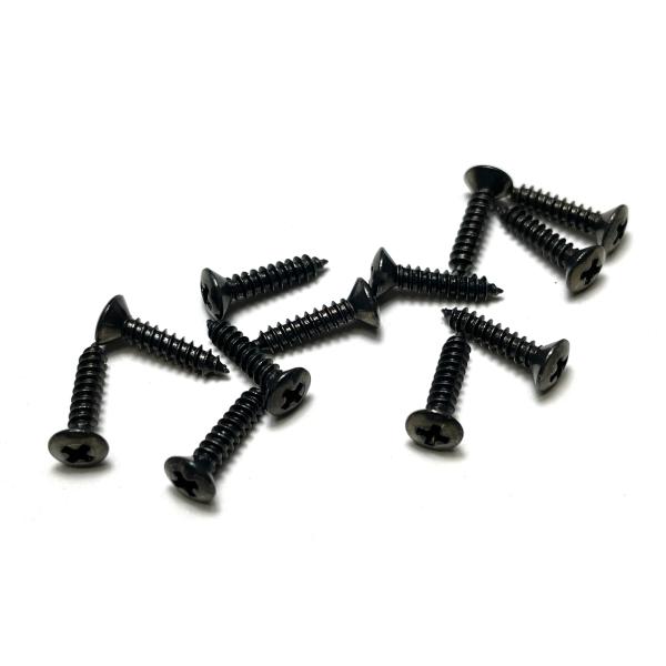 ピックガードやエスカッションに使える丸皿ビス。12本入り。サイズご確認の上ご注文ください。