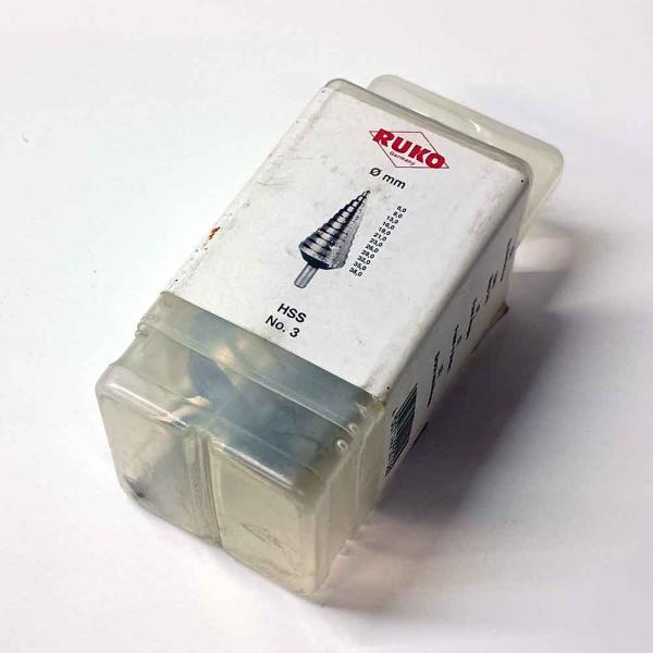 RUKO（ルコ）2枚刃スパイラルステップドリル HSS No.3 (6.0-38.0mm)12段階ステップ付き