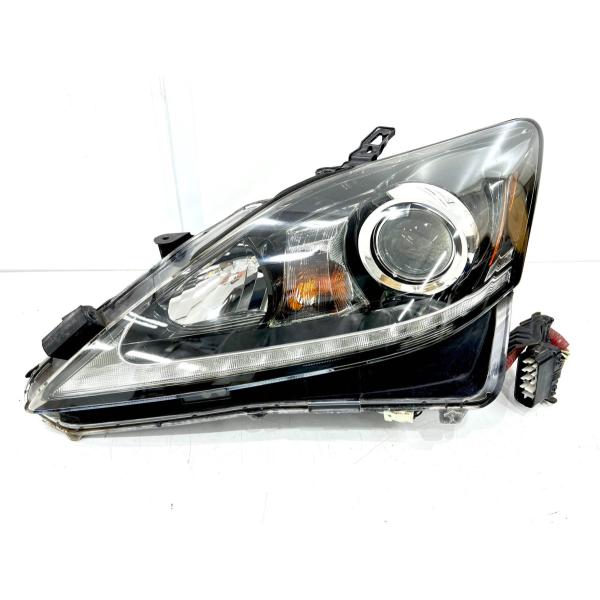 レクサス IS GSE20 LEDヘッドライト 中古 レクサス IS ISF ISC ヘッドライト V3 ブラック 流れる