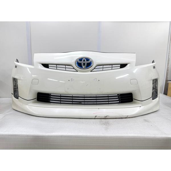 プリウス30 ZVW30 前期 純正フロントバンパー・社外スポイラー パール