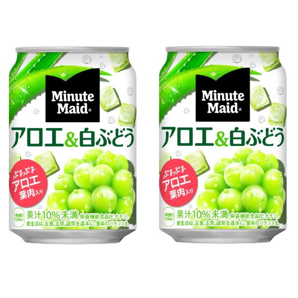 送料無料 （限定区域） 2ケース セット ミニッツ メイド 朝の 健康果実 アロエ & 白ぶどう 280g 缶 × 24本 よりどり 2箱 （ 48本 ）コカ・コーラ