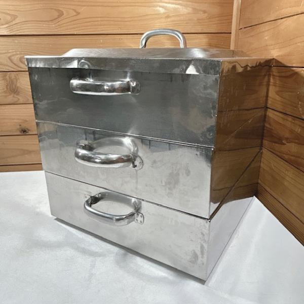 中古】業務用 ステンレス蒸し器 角型ステンレス蒸し器鍋 業務用蒸し器