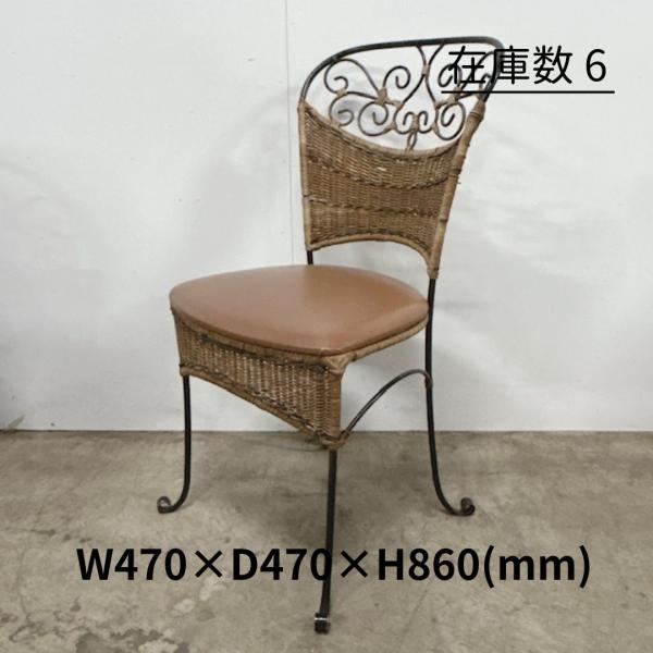 【中古】店舗用 カフェ チェア インテリア 店舗用家具 アンティーク ダイニングチェア 椅子 W470×D470×H860(mm) 《在庫数 6》