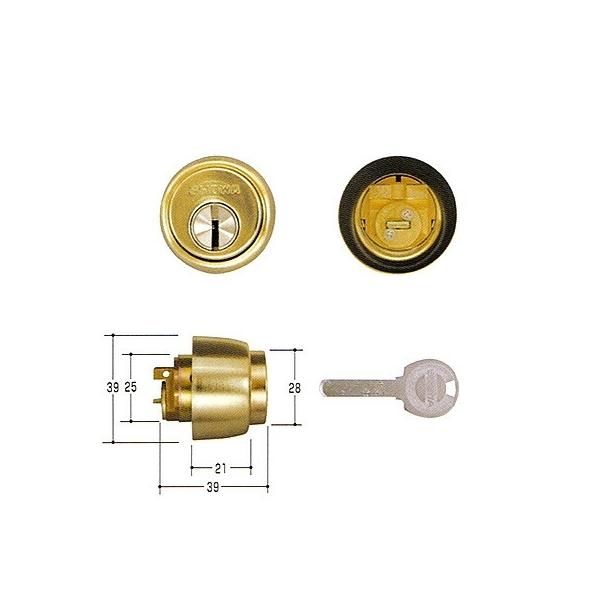 ユーシンショウワ X-CL(397)取替用 ディンプルシリンダー ゴールド色