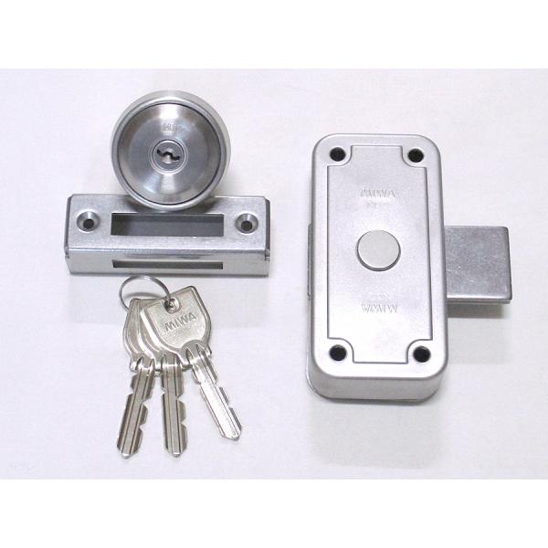 ミワロックU9-NDZ-2 面付補助錠 ステン色 受座付 扉厚33〜42ミリ MIWA