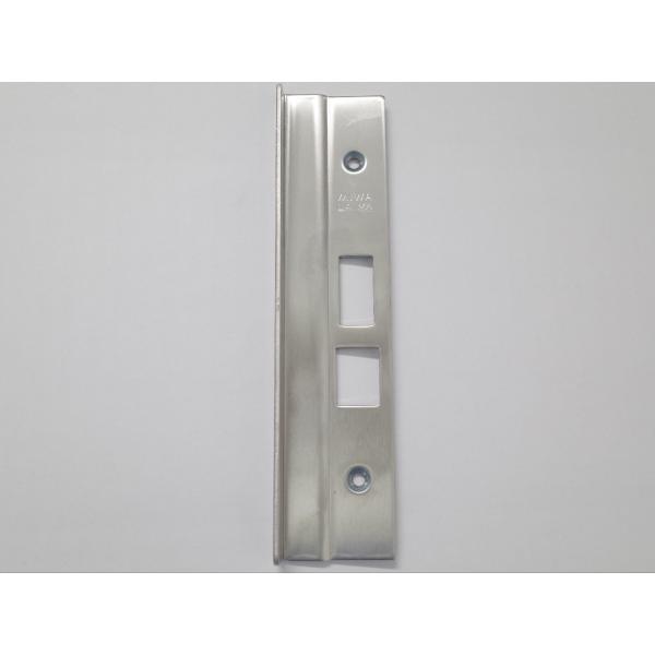 ミワロックLAMA用段付Lフロント（2つ穴タイプ） 左勝手用シルバー色 (外側から見て蝶番が左、レバーハンドルが右)  ☆MIWA ミワ 美和☆ LA DA  フロント☆