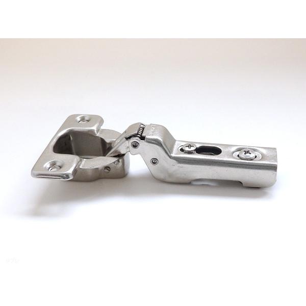 スガツネ(LAMP)のワンタッチスライド丁番「H230-C26/16T」です。厚扉用。100°開き。16mmかぶせ。●扉の三次元調整ができます。（前後±2.5mm、上下±3mm、かぶせ[左右]+0mm、-4mm）