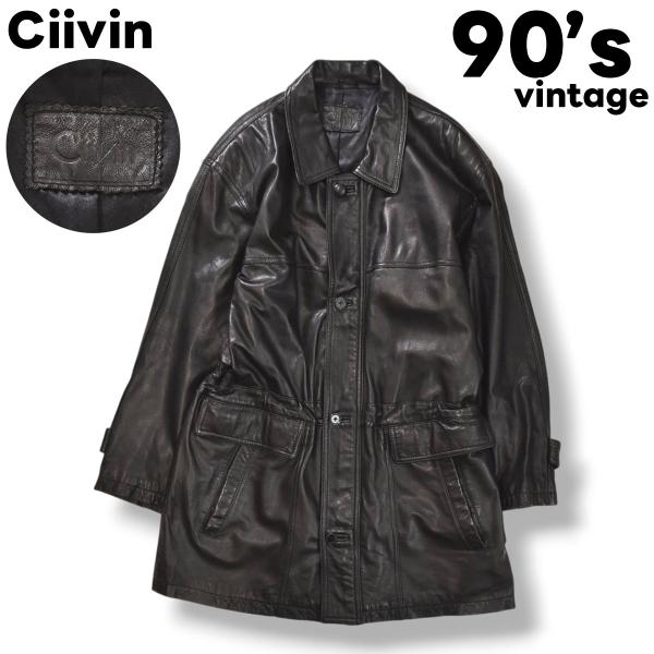 【美品】90s vintage 日本製 ラムレザー カーコート レザージャケット replusstore_133992