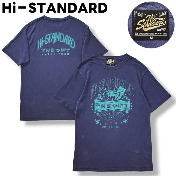 ハイスタンダード ハイスタ Hi−STANDARD THE GIFT EXTRA TOUR 2018 ツアー プリント Tシャツ クルーネック M ネイビー ロック バンド オフィシャル メンズ