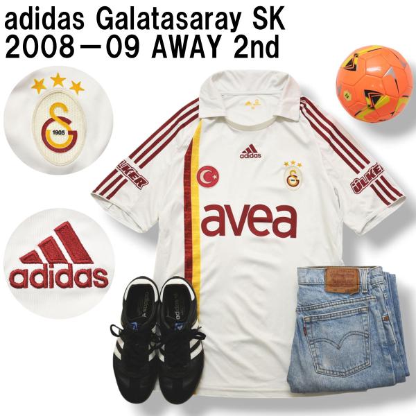 アディダス adidas ガラタサライ Galatasaray SK 2008−09 AWAY 2nd ユニフォーム ゲーム シャツ CLIMACOOL M ホワイト サッカー フットボール ウェア メンズ