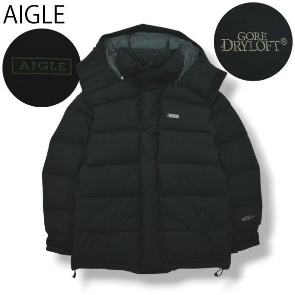 AIGLE（エーグル） フード付き ダウンジャケット 黒 : 古着屋リプラス 
