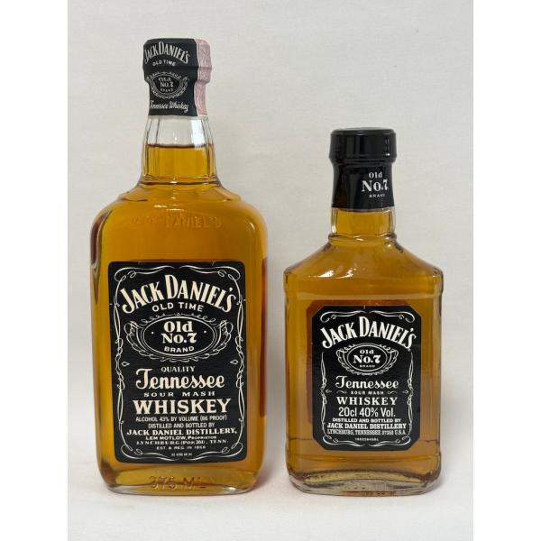 ★ジャックダニエル OLD TIME OLD No.7 375ml 43% 旧ボトル★ジャックダニエル No.7 200ml 40% 箱無 2本セット 古酒 未開栓