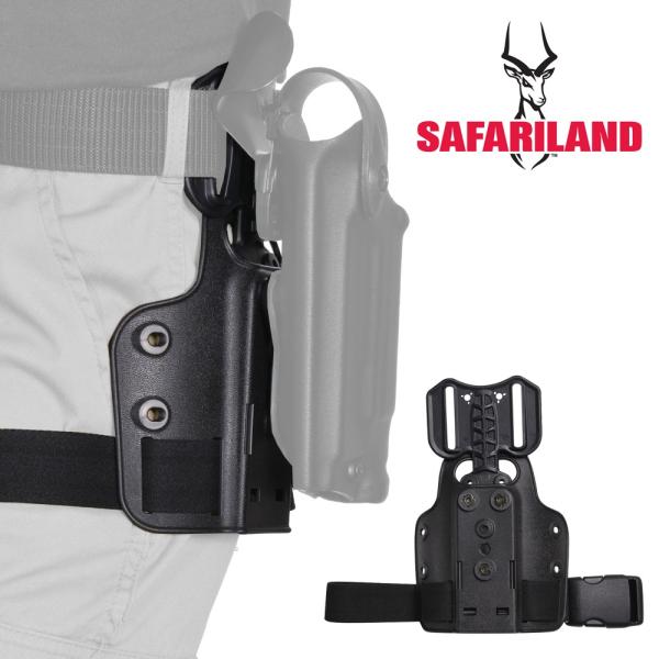 実物 SAFARILAND レッグプラットフォーム ダブルストラップ おまけ付き SAFARILAND レッグプラットフォーム 左右兼用 6005-6-123 | ミリタリー