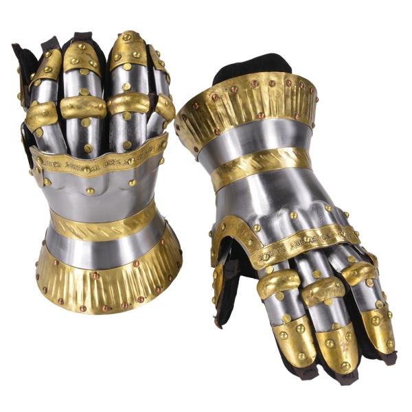 中世騎士のスチール製鎧　兜と籠手 repmartjp_gb077