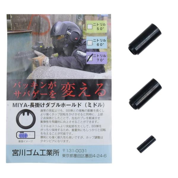 宮川ゴム チャンバーパッキン MIYA 長掛けダブルホールド 2個セット 押しゴム付き ニトリル製 [ ミドル / 硬度 70° ]