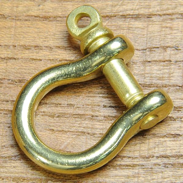シャックル 馬蹄型 真鍮パーツ [ 25mm ] ブラス 黄銅 レザークラフト ハンドクラフト 革紐細工 手作り キーホルダー