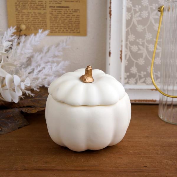 【未使用】ホワイトパンプキン型菓子入れ　2個セット reposejoy_hw2400-001