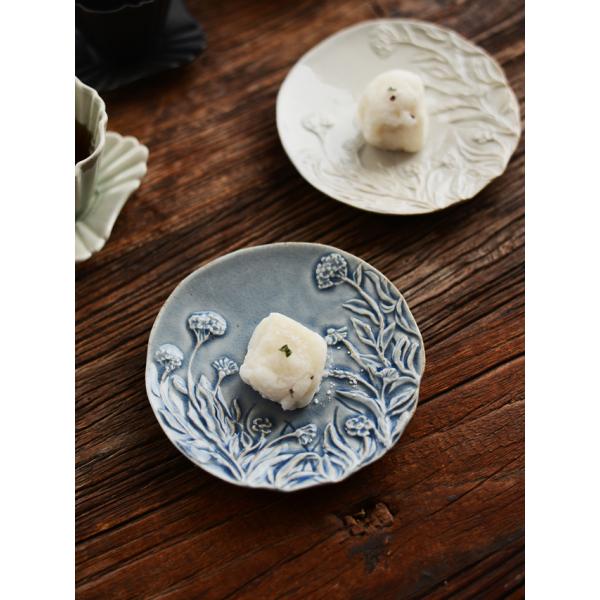 中皿 おしゃれ ケーキ皿 取皿 フラワー 花 植物 日本製 スタジオエム みちくさ 小皿