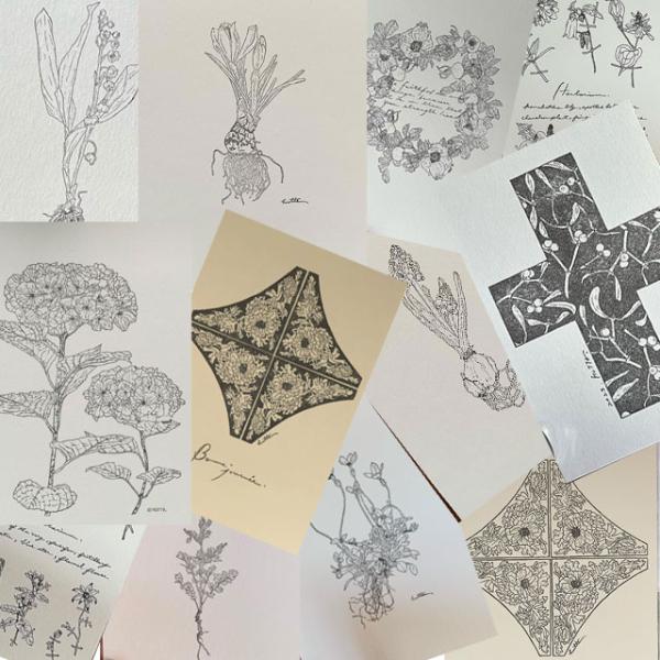 消しゴムはんこNo.126  ボタニカル④ 消しゴムはんこNo.126 ボタニカル④