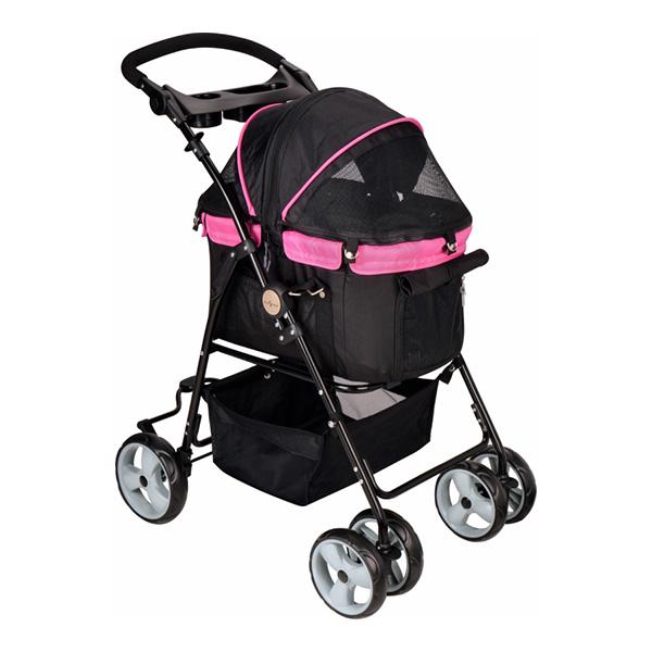 ペットカート ブラック ピンク ハート柄 ディア スイートハート カート ブラック×ピンク ▽w ペット グッズ 犬