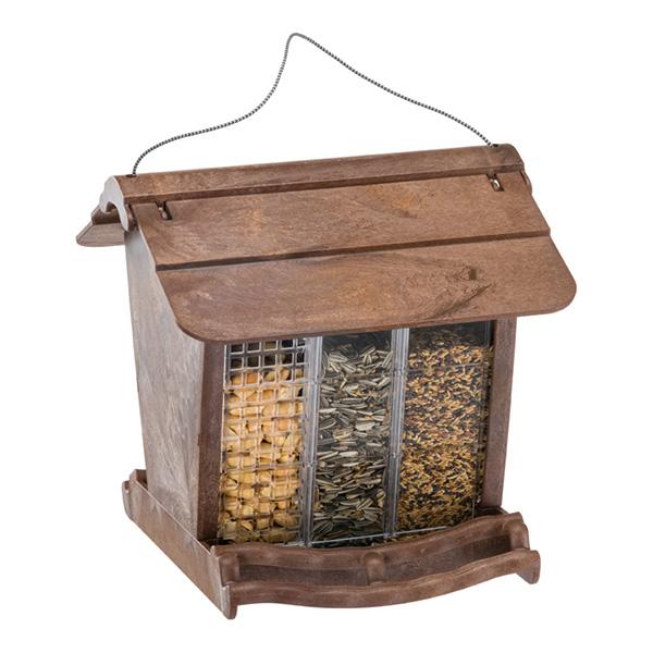 【送料無料・同梱可】イタリアferplast社製の野鳥のエサ入れ。可愛い野鳥たちをお庭やベランダにお出迎え。自宅にいながら間近に小鳥が観察できるバードフィーダーです。木製の柄なのでどんなお庭にも違和感なく溶け込みます。特別な工具を使わずに簡...