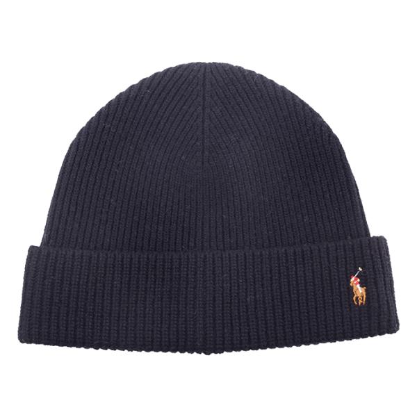 Polo Ralph Lauren ポロ ラルフ ローレン BEANIE ビーニー 449959337 ニット帽 ワンポイント ブラック 黒 1.ブラック POLO RALPH LAUREN（ポロ・ラルフローレン） ポロ ラルフ ローレン