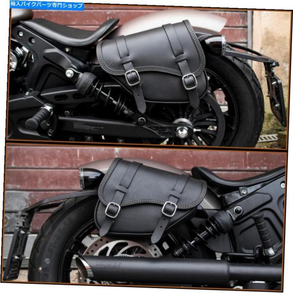 サイドバック 2018 - 2021インドのスカウトボバーレザーサドルバッグ