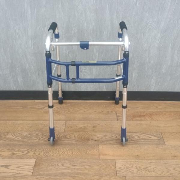 【訳アリ 中古】 ユーバ産業 固定伸縮歩行器 スライドフィットハイ  ブルー 中古H-0193S クリーニング済み