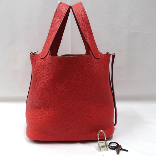 HERMES ハンドバッグ　ピコタン　PM トリヨンクレマンス　ルージュ HERMES（エルメス） 【美品】HERMES／エルメス ピコタンロックPM